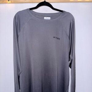 Columbia PFG Omni-Shade? Long Sleeve Performance Shirt Gray XXL/2TG Sleeve Logo